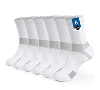 PERMANENTLY001 Cushioned Tennis Socks Men Women Breathable Sports Trainer Sock Running Hiking Basketball Baseball 11-14 XL White 6P