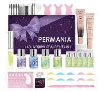 PERMANIA 4-in-1 Eyelash and Eyebrow Tint and Lift Kit for Beginners Lasts Up to 4-6 Weeks