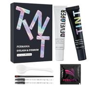 PERMANIA Eyelash Tint Kit, Lash and Brow Tint Black, Eyelash Dye Complete Kit, Easy Natural Black Lashes and Brows Color DIY at Home Results Last Up to 4 Weeks