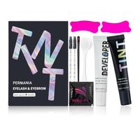 PERMANIA Eyelash Tint Kit, Lash and Brow Tint Kit, Gentle Formula Eyelash Dye Black at Home Salon Results, Easy to Use Eyebrow Dye Definition Up to 4 Weeks (Black)