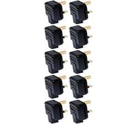 Permaplug Rubber Plugs 3-Pin 13A Black Pack of 10