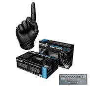 PERMASAFE Heavy Duty Black 6 mil Nitrile Gloves with Non-Slip Diamond Texture - Large (Pack of 100)