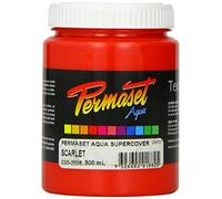 Permaset Aqua Standard 300ml Scarlet - Screen Printing Ink for Fabric - Ideal Screen Printing Kit for Home Office, Starter Kit, Fabric Paint, Screen Printer and Other Fabric Ink