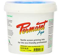 Permaset Aqua Super 1 Litre Fabric Printing Ink - Glow Blue