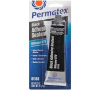 Permatex 81158 Black Silicone Adhesive Sealant, Multi Purpose adhesive Sealant, Can be applied to Variety of surfaces, Inside and Outside use 1 x 85g