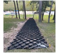 Permeable Gravel Grid for Riverbank Walkways - Sand Earth Grids for Garden Paths & Driveways Mud Control Grids with 10 Stakes (10cm High 3x10m)