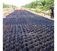 Permeable Plastic Grid Pavers - Soil Reinforcement for Driveways Pathways & Parking - Foldable Gravel Stabilizer with Rainwater Dispersion Hole (10cm Size)
