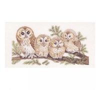 Permin Barn Owl Family Aida Counted Cross Stitch Kit