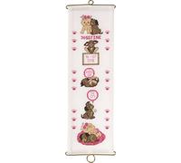 Permin Counted Cross Stitch Kit Baby Girl and Puppy Bellpull