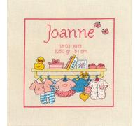 Permin Counted Cross Stitch Kit Bobbi Baby Girl Sampler