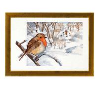 Permin counted cross stitch kit "Robin", 47x34cm, DIY, 70-4128