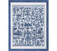 Permin counted cross stitch kit "Sampler Hamburg blue", 59x45cm, DIY, 39-9441