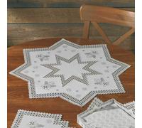 Permin counted Hardanger tablecloth stitch kit "Hardanger Winter", 67x67cm, DIY,