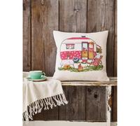 Permin Cross Stitch Kit Cushion Front Caravan Counted Pattern