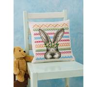 Permin Cross Stitch Kit Cushion Front Rabbit Counted Pattern 30 x 30 cm