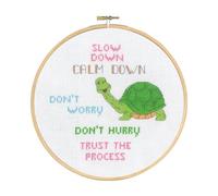 Permin Cross Stitch Kit with Embroidery Hoop, Slow Counted Pattern