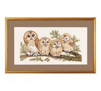 Permin Owls 30 x 50cm, Fabric, Multi-Colour, 2 x 21 x 30 cm