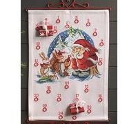 Permin Santa Receives Gifts Advent Counted Cross Stitch Kit, 32cm x 44cm