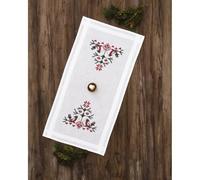 Permin Table Runner Cross Stitch Embroidery Kit Birds with Hearts Embroidery Picture Printed