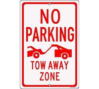 Permit Parking Only Tow Away Zone Enforced Always Metal Tin Sign Wall Art Decor Safety Warning Signs for Outdoor & Indoor Workplace 8"x12"