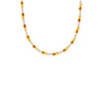 Pernille Corydon Amber Glow Necklace 18 ct. Goldplated Silver n-359-gp - Woman - 925 Sterling Silver Brown/Gold 38 cm