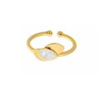 Pernille Corydon Flake Ring 18 ct. Goldplated Silver r-389-gp-52 - Woman - 925 Sterling Silver Gold/White 52