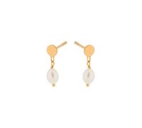Pernille Corydon Ocean Dream Earrings Goldplated Silver e-430-gp - Woman - 925 Sterling Silver Gold/White