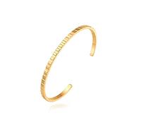 PERNNLA PEARL Dainty Gold Bar Bracelet for Women Simple Delicate Thin Cuff Bangle Hook Bracelet 18K Gold Plated Handmade Minimalist Jewelry, Adjustable, Brass, gold