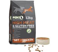 Pero High Meat & Gluten Free - SBT Chicken Dog Food Dry - Hypoallergenic, Perfect For Staffordshire Bull Terriers & Bull Breeds, No Artificial Flavours, 12kg Bag