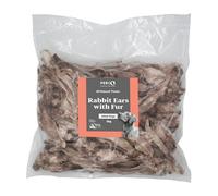 Pero Natural Dog Treats - Rabbit Ears with Fur - 100% Rabbit, High Protein, Low Fat, Natural Dental Chew - 1kg Pack
