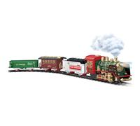 Perodlly Christmas Train Set Electric Retro Steam Remote Control Christmas Train with Light and Sound 3 Carriage Simulation Set for Kids, No Battery ..