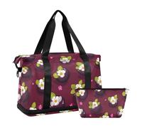 Peronal Item Travel Travel Overnight Carry on Travel Tote gym bag for Trekking 2 Pc et, cartoon purple fruit Brown