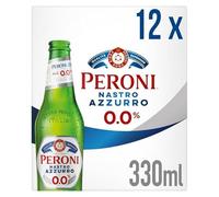 Peroni Alcohol Free Beer Nastro Azzurro | 0.0% ABV | Beer Pack | Non Alcoholic Beer Gifts for Men and Women Lager Muti pack (Pack of 12 (330ml))