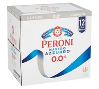 Peroni Nastro Azzurro Alcohol Free Beer, 0.0% ABV- A Light Bodied Non Alcoholic Beer Alternative. Refreshing & Crisp Taste with a Clean Finish 12 x 33cl Glass Bottles