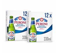 Peroni Nastro Azzurro Bottles 12 X 330ml (ABV 5%) - 24 pack (12x2)