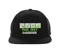 Perosnalised Embroidered Your Text Gardener Logo Snapback, Cap, Gardening Life, Gardening Lawn Mower, Lawn Master,Gardner Staff Uniform, Maintenance Services, Garden Tools, Workwear, Cap Black