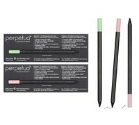 Perpetua Promo Set of 2 Pink + Pastel Green Pencils - Lapis hb in Recycled Graphite with Built-in Eraser, Almost Infinite Pencil for Professional and Artistic Drawing - Ecological Pencil