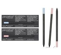 Perpetua Promo Set of 2 Pink Pencils + Pastel Blue - Lapis hb in Recycled Graphite with Built-in Eraser, Almost Infinite Pencil for Professional and Artistic Drawing - Ecological Pencil