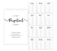 Perpetual Calendar,12 Month Hanging Flip Design Calendar for Remember Important Dates, 6"x9" Minimalist Monthly and Daily Wall Hanging Planner Organizer for Birthdays, Anniversaries Special Days