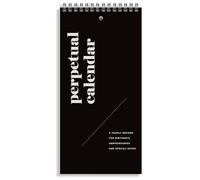 Perpetual Calendar, 5" x 10" Minimalist Special Event Reminder Calendar Book, Sprial Monthly and Daily Wall Hanging Organizer for Important Dates, Birthdays, Anniversaries (Black Cover)