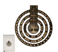 Perpetual Calendar, Circle Calendar, Dates, Days, Months | Pendant with eternal calendar made of wood, interactive design for the daily mindfulness routine