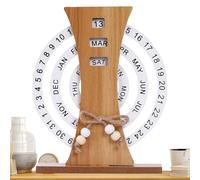 Perpetual Calendar Desk Beautiful Rustic Reusable Desktop