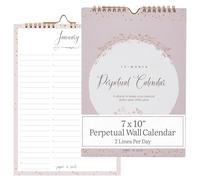 Perpetual Calendar for Birthdays & Anniversaries Wall Monthly & Daily -12 Months - Wedding Guest Book -Dates to Remember Book- Journal for Important & Special Days - Large 7x10 Wall Calendar