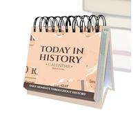 Perpetual Calendar - Home Decor with Historical Facts, Daily World History Desktop Calendar for Living Room Study Room Bedroom Office School Family Use and Learning, 5.75 Inches