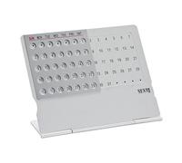 Perpetual Calendar - Silver Aesthetic Ornament, 10.5cm Tabletop Planning Tool, Durable Anti Rust Frame With Elegant Finish | Stylish Stationery Gift For Teachers Students New Year Housewarming