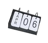 Perpetual Calendar with Month of the Day, Turn Over Table Tops Monthly with Iron Stand for Shelves Desk Ornament Functional for Kitchen or Office