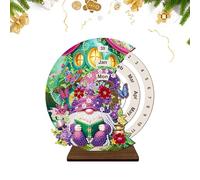 Perpetual Calendar Wood - 3D Handmade Rhinestone Art Kit, Decorative Desk Ornament, Creative Table Top, Elegant Wooden Calendar | Home Decor for Bedroom Dormitory School Aparthotel