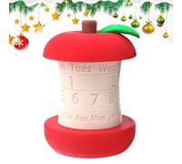 Perpetual Desk Calendar, Fruit Core Shape, Wooden Block Calendar, Reusable Office Decor, Cute Inspired Design for or Work Area, Environmentally Friendly Wooden Calendar Display, Funny