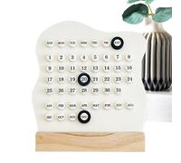 Perpetual Desk Calendar - Table Month Display Reusable Time Organizer Cute Planning with Decorative Accent | Visual Accessory of the H