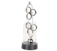 Perpetual Motion Device Ornament, Physics Science Desk Toy, Electronic Swinging Ball Machine with Metal Base and Plastic Components, for Home School Office Decoration